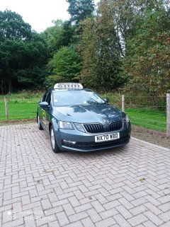 Taxi outside Balgeddie House Hotel